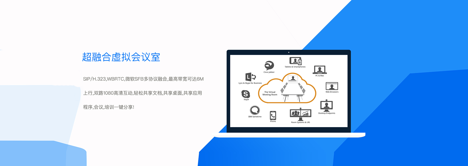 與真云視，融合視訊，虛擬會議室